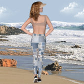 Leggings Plage Aquarelle géométrique Motif Leging