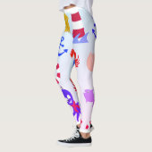 Leggings Plage de mer et animaux de mer motif océanique (Gauche)