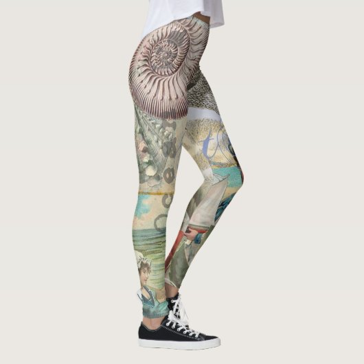 Leggings plage d'été poulpe vintage antique voile (Droite)