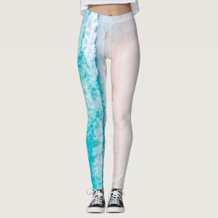 Leggings Plage d'océan, beau paysage, thème de voyage.