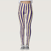 Leggings Plage jaune pâle et bleu rayé (Devant)