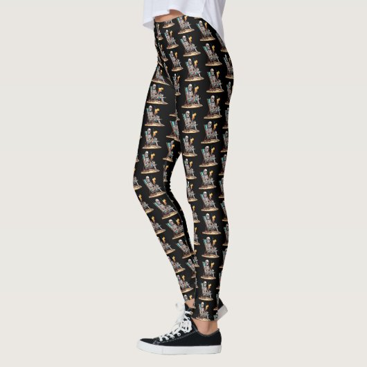 Leggings Plage Lounge Squelette Halloween (Gauche)