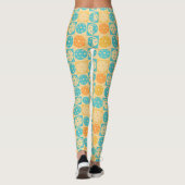 Leggings Plage Turquoise Jaune Inspiré Pickleball (Dos)