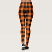 Leggings Plaid À damiers orange et noir (Dos)