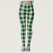 Leggings Plaid à la crème verte (Devant)