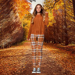 Leggings Plaid automne<br><div class="desc">L'automne plaid en orange et gris,  porter sur une grande chemise ou un pull.</div>