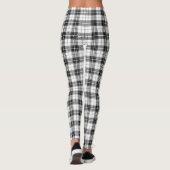 Leggings plaid blanc et gris (Dos)