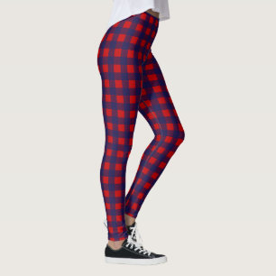 Leggings Plaid bleu et rouge de très bon goût