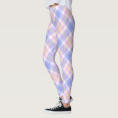 Leggings Plaid bleu rose jaune (Gauche)