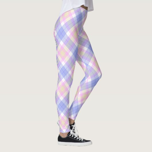 Leggings Plaid bleu rose jaune (Droite)