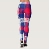 Leggings Plaid bleu, rouge et blanc (Dos)