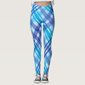 Leggings Plaid bleu traditionnel sur BLEU (Devant)