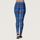 Leggings Plaid Bleu Violet Vert Tartan Noir (Dos)