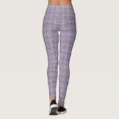 Leggings Plaid classique tartan. Gris, lilas (Dos)