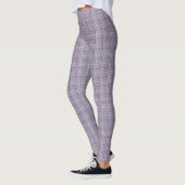 Leggings Plaid classique tartan. Gris, lilas (Gauche)