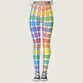 Leggings Plaid d'arc-en-ciel (Devant)