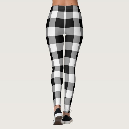 Leggings Plaid de buffle noir et blanc (Dos)