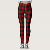 Leggings Plaid de buffle rouge et noir (Devant)