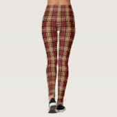 Leggings Plaid de pixel en rouge et or (Dos)