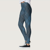 Leggings Plaid de tartan diagonal à la mode bleu (Gauche)