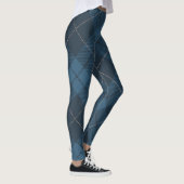 Leggings Plaid de tartan diagonal à la mode bleu (Droite)