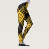 Leggings Plaid de tartan diagonal à la mode jaune noir (Droite)