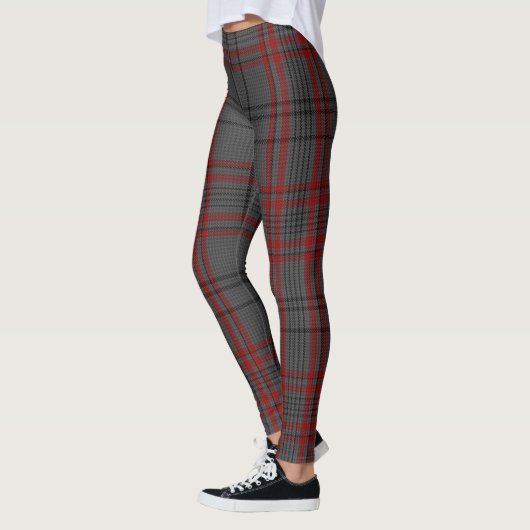 Leggings Plaid de tartan géant rouge noir gris-foncé (Gauche)