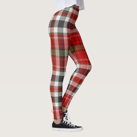 Leggings Plaid de tartan géant vert blanc noir rouge (Droite)