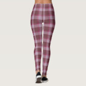 Leggings Plaid de tartan rose mou (Dos)