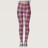 Leggings Plaid de tartan rose mou (Devant)