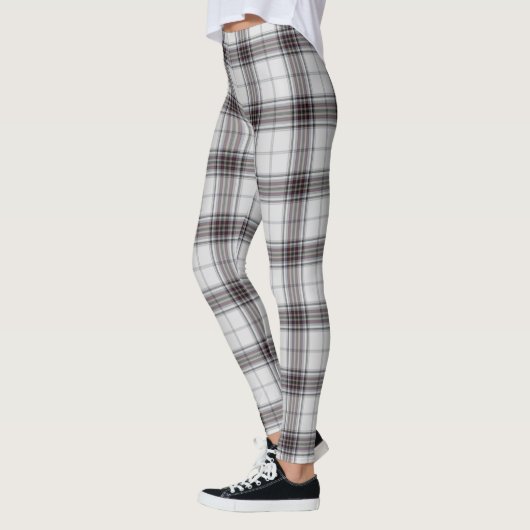 Leggings Plaid de tartan rouge noir blanc (Gauche)