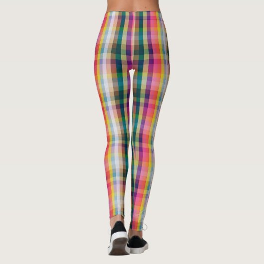 Leggings Plaid écossais abstrait (Dos)