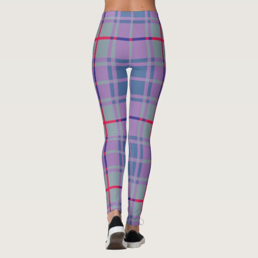 Leggings Plaid écossais pourpre (Dos)