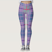 Leggings Plaid écossais pourpre (Devant)