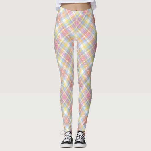 Leggings Plaid en pastel de rayure (Devant)