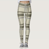 Leggings Plaid gris et crème (Devant)