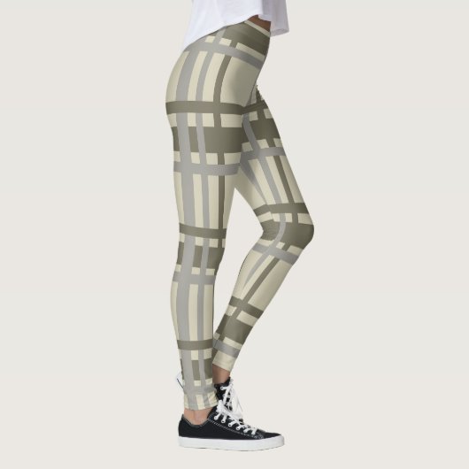 Leggings Plaid gris et crème (Droite)