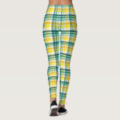 Leggings Plaid Jaune Et Turquoise (Dos)