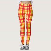 Leggings Plaid Jaunes Et Rouges (Devant)