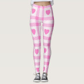 Leggings Plaid Modern Pink Heart Collection (Devant)