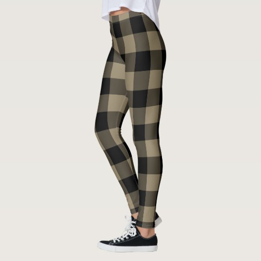 Leggings Plaid Noir Beige (Gauche)