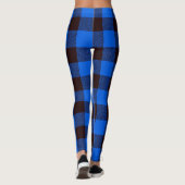 Leggings Plaid noir bleu Buffalo (Dos)