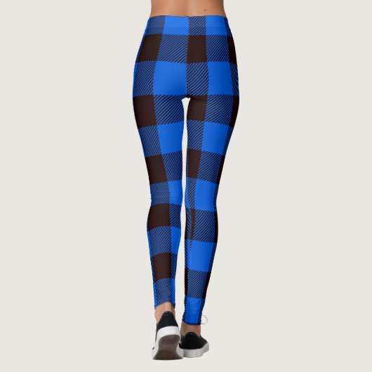 Leggings Plaid noir bleu Buffalo (Dos)