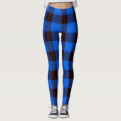 Leggings Plaid noir bleu Buffalo (Devant)