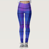 Leggings Plaid Noir Et Bleu (Devant)
