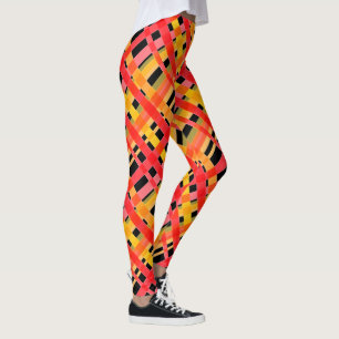 Leggings Plaid Noir Et Rouge