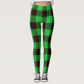 Leggings Plaid noir vert Buffalo (Devant)