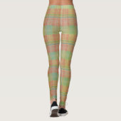 Leggings Plaid Pastel Bloc de Couleur Clair Printemps (Dos)