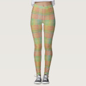 Leggings Plaid Pastel Bloc de Couleur Clair Printemps (Devant)