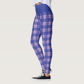 Leggings Plaid Purple Personnalisé Monogramme (Gauche)